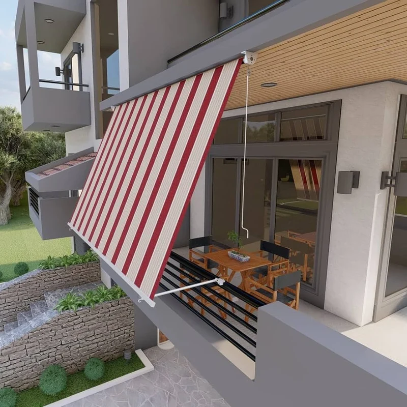 Tenda da sole a caduta 400x300 cm - colore Bordeaux/Crema