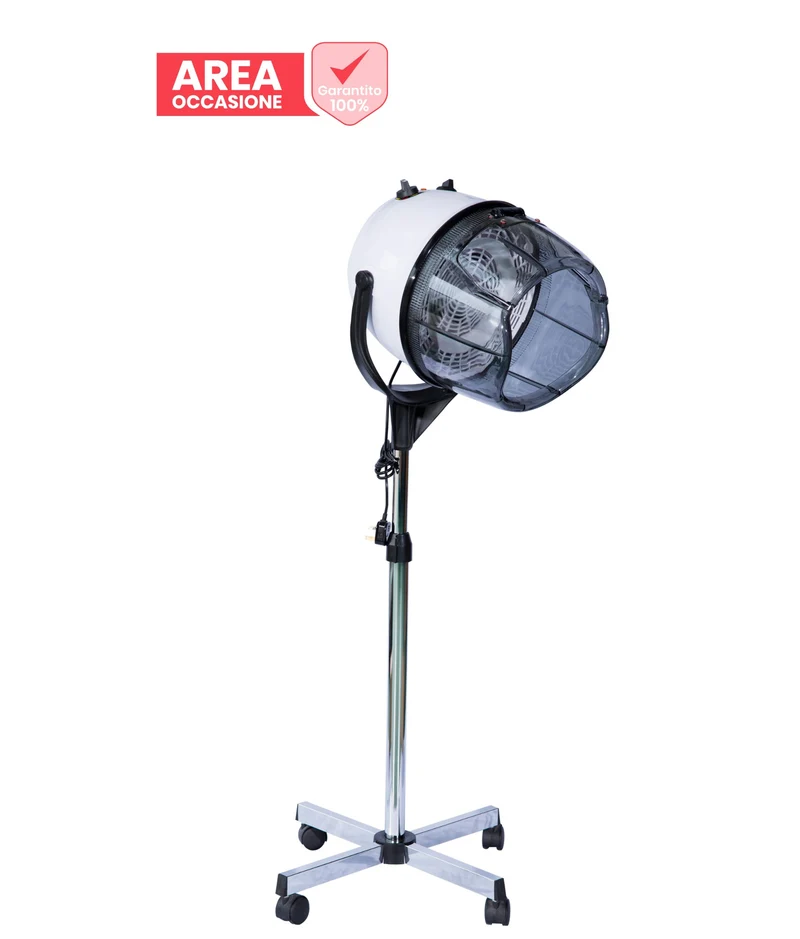 AREA OCCASIONI EasyComfort Casco Asciugacapelli Professionale Portatile con Ruote Girevoli, Altezza e Temperatura Regolabili Timer 60 Minuti, 65x65x115-165cm