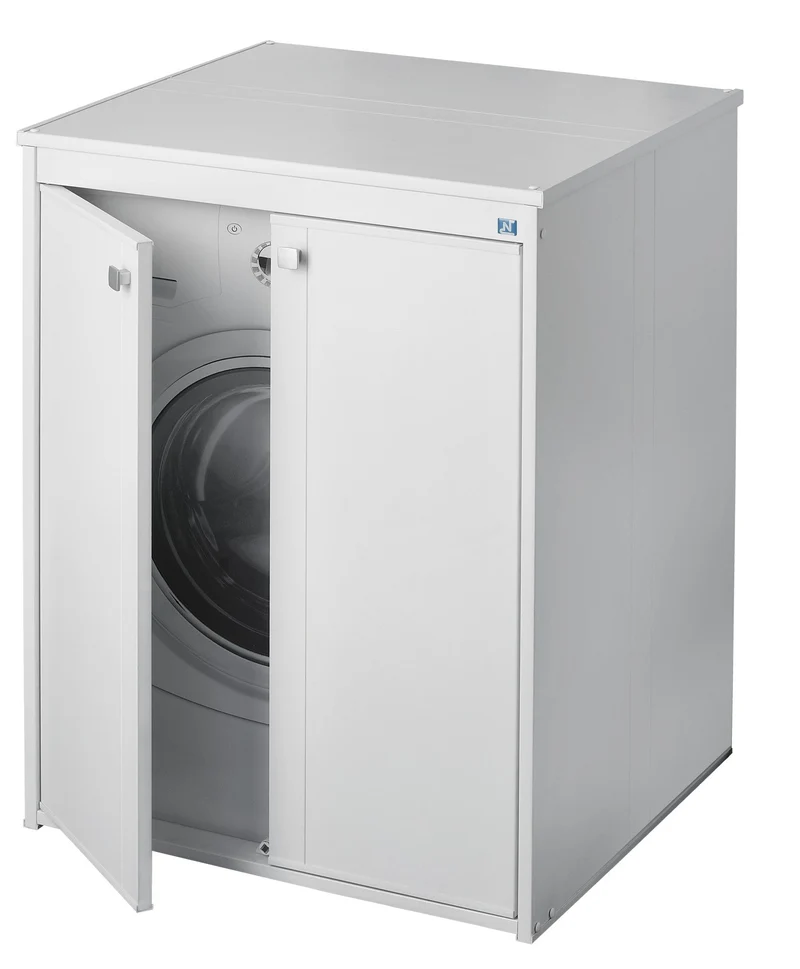 Mobile copri lavatrice in pvc in kit completo 70x60 cm modello Onda, resistente all’acqua