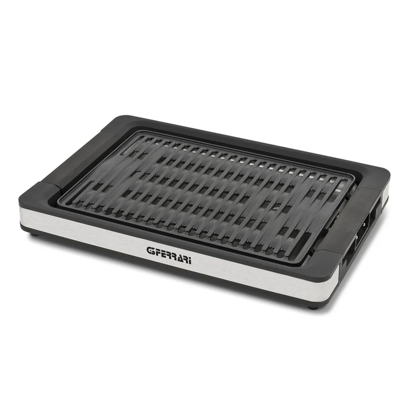G3 Ferrari Tito G10206 Barbecue Elettrico Antiaderente Nero Argento Termostato Regolabile