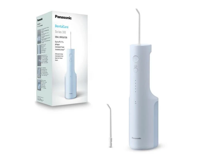 Panasonic Idropulsore EW-DJ26-A303 Azzurro per Pulizia Interdentale con Ugelli