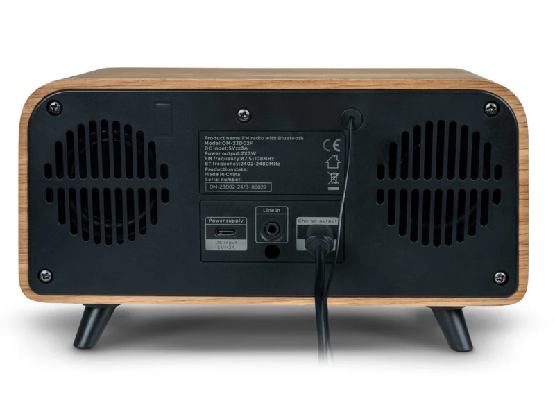 Thomson RT850BT Radiosveglia Vintage Bluetooth 5.3 Radio FM Nero Legno