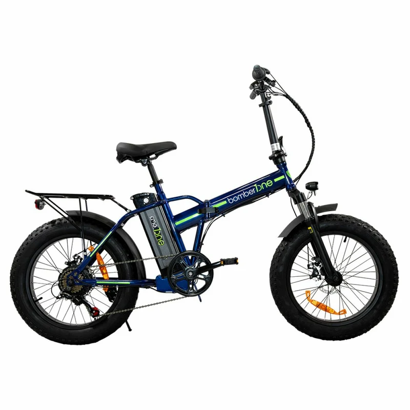 EMG Bomber One Bicicletta Elettrica Pieghevole 20" Blu Acciaio 6 Velocità 250W
