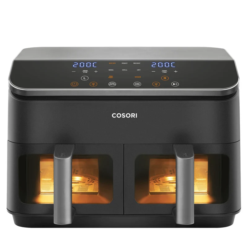 Cosori Friggitrice ad Aria Dual Basket 8.5L Nero Doppio Cestello Indipendenti