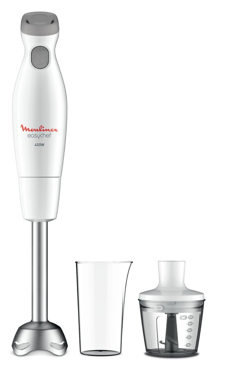 Moulinex Easychef DD4521 Frullatore ad Immersione 2in1 450W Bianco con Tritatutto