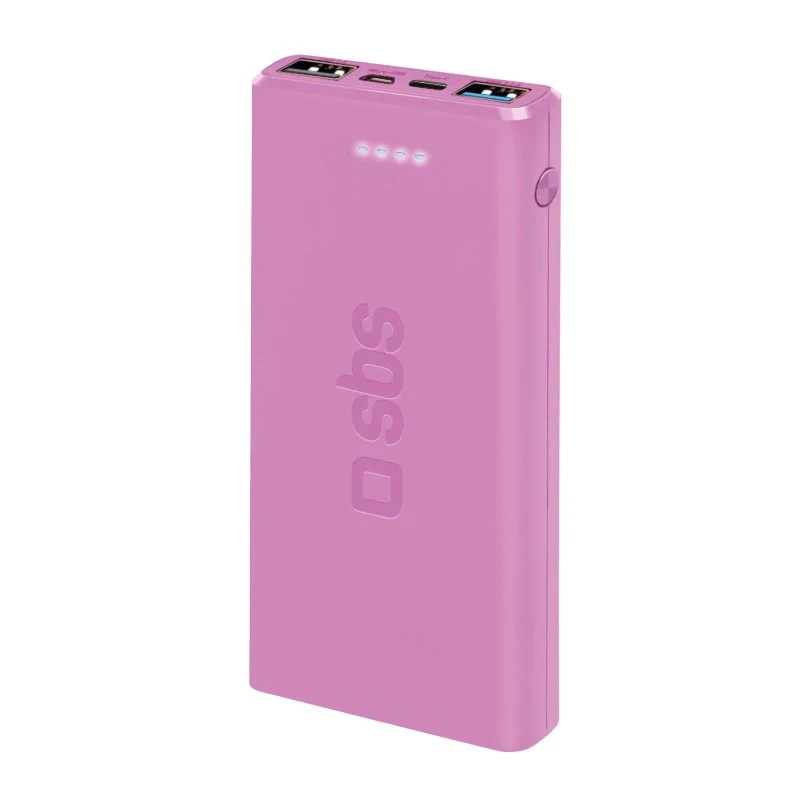 SBS Powerbank 10000mAh Rosa Ricarica Rapida 2 USB per Smartphone e Tablet