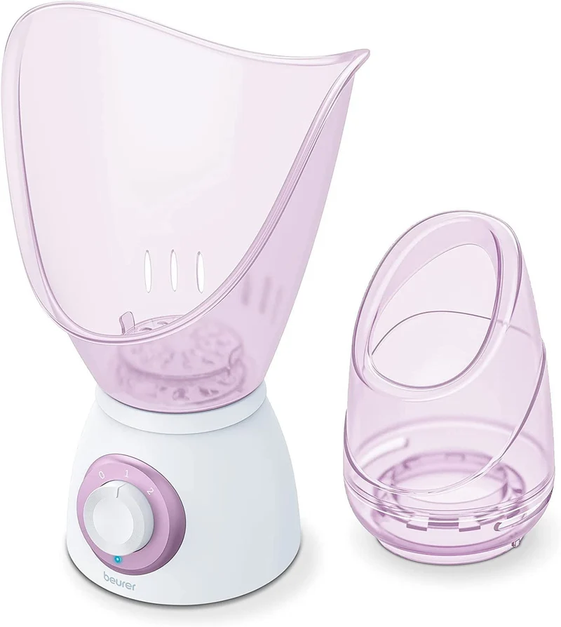 Beurer FS 60 Sauna per il Viso 3 in 1 - Pulizia, Aromaterapia, Inalazione - Rosa/Bianco