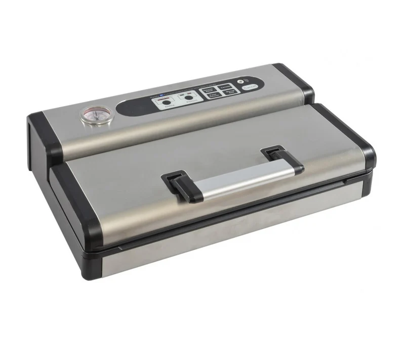 Reber 9720 N VPRO Macchina Sottovuoto 900 mbar Doppia Saldatura Nero e Acciaio Inox