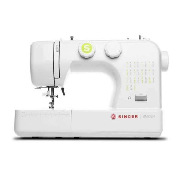 SINGER SM024 Macchina da Cucire Elettrica 24 Punti Verde e Bianco con Asola 4 Tempi