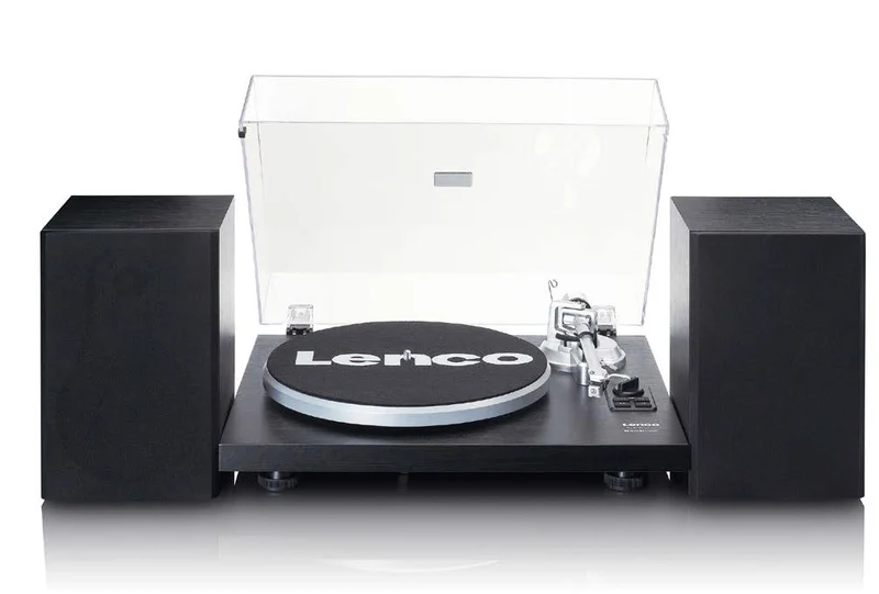 Lenco LS-500BK Giradischi Bluetooth a Cinghia Nero 33/45 Giri 60W con Altoparlanti