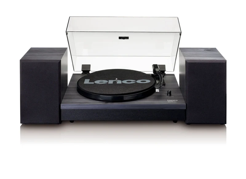 Lenco LS-300 Giradischi Automatico Bluetooth Nero - Trasmissione a Cinghia 33/45 Giri