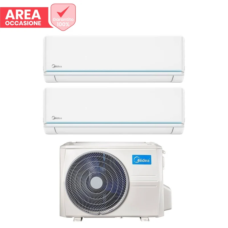 AREA OCCASIONI Climatizzatore Condizionatore Midea Dual Split Inverter serie ELEGANCE 9+12 con M2OE-18HFN8-Q R-32 Wi-Fi Optional 9000+12000