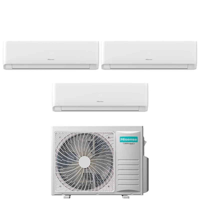 Climatizzatore Condizionatore Hisense Trial Split Inverter serie ECOSENSE 7+9+9 con 3AMW62U4RJC R-32 Wi-Fi Integrato 7000+9000+9000