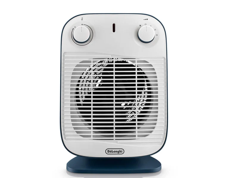 De'Longhi Riscaldatore elettrico portatile 2000W blu con ventilatore IP21 per bagno