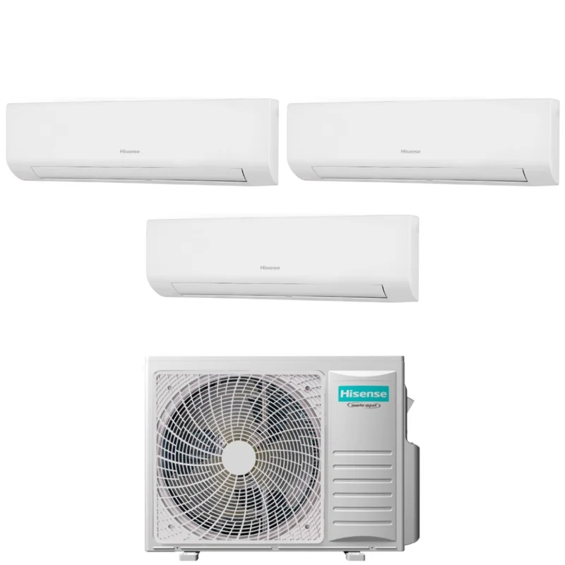 Climatizzatore Condizionatore Hisense Trial Split Inverter serie ENERGY ULTRA 9+9+9 con 3AMW62U4RJC R-32 Wi-Fi Integrato 9000+9000+9000
