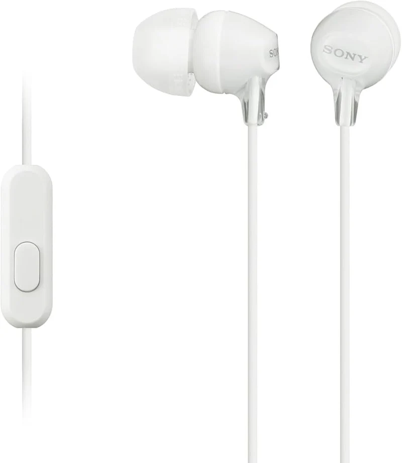 Sony MDR-EX15APW Auricolari In-Ear Bianchi con Microfono e Driver 9mm