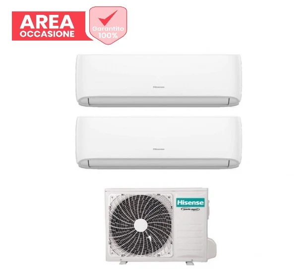 AREA OCCASIONI Climatizzatore Condizionatore Hisense Dual Split Inverter serie HI-COMFORT 9+12 con 2AMW42U4RGC R-32 Wi-Fi Integrato 9000+12000