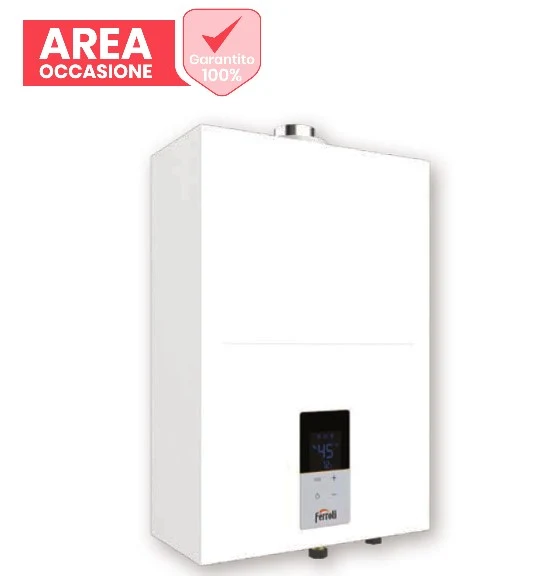 AREA OCCASIONI Scaldabagno a Gas Ferroli KONA 17 Litri Camera Stagna Gpl Low NOx Completo di kit Fumi