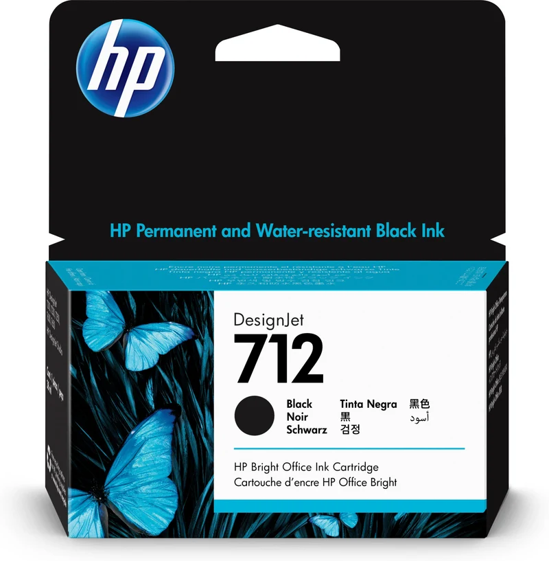HP Cartuccia Inchiostro Originale DesignJet 712 38ml Nero per T210 T230 T250 T630 T650