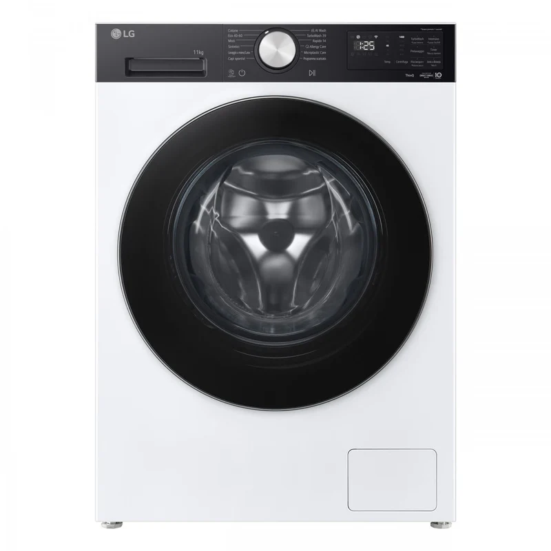 LG Lavatrice F4NX5011TKB 11 kg Carica Frontale 1400 Giri/min Classe A Inverter Wi-Fi Bianco/Nero