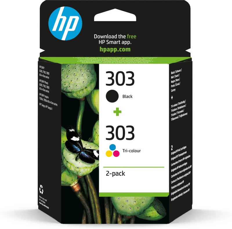 HP 3YM92AE Cartucce Inchiostro Originali, Nero e Tricolore, Confezione da 2, per HP Envy