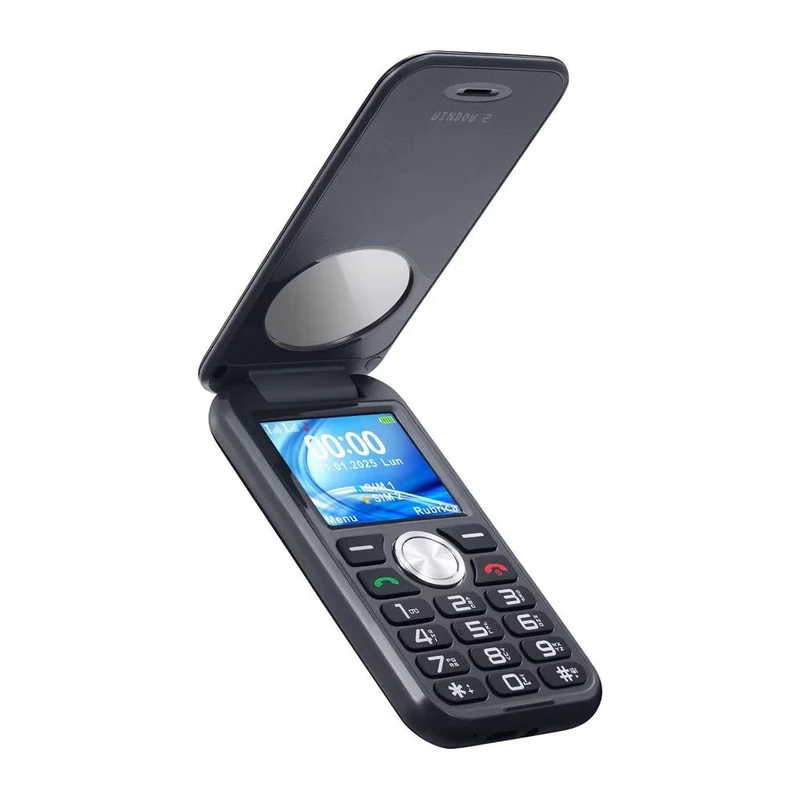 Brondi Window Flip 2 Nero Telefono Cellulare Dual SIM a Conchiglia con Fotocamera