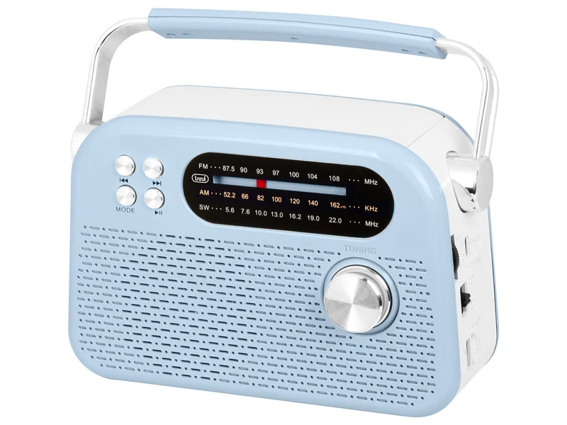 Trevi RDA 70 BR Radio Portatile Multibanda FM/AM/SW, USB, Micro SD, Blu