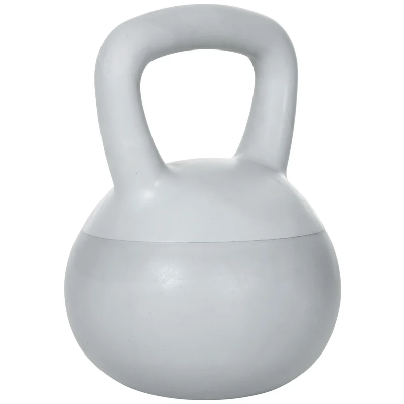 Easycomfort Kettlebell 8kg in PVC e Sabbia Metallica per Allenamento Spalle e Bicipiti, 22x22x29 cm, Grigio