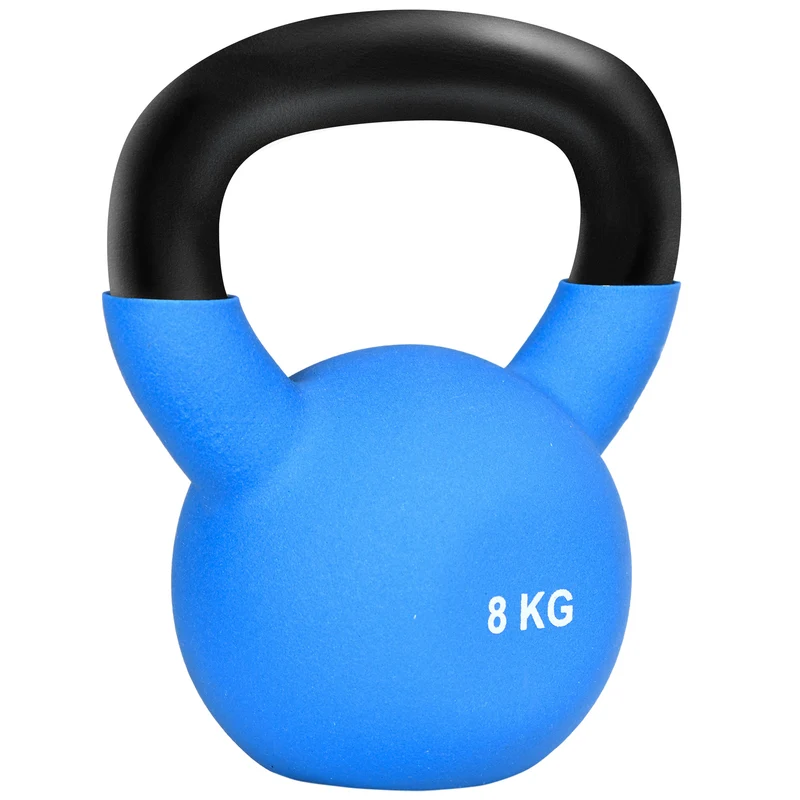 Easycomfort Kettlebell 8 kg per Allenamento Bicipiti e Spalle in Metallo e Neoprene, 18x11x20cm, Blu
