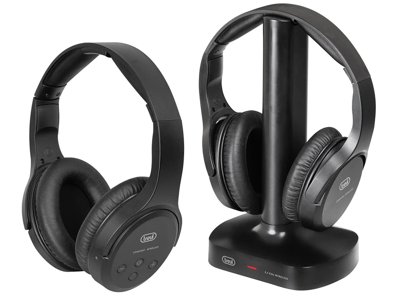 Trevi FRS 1580 TW Cuffie Wireless e Cablate Over-Ear per TV Nero Stereo 30m
