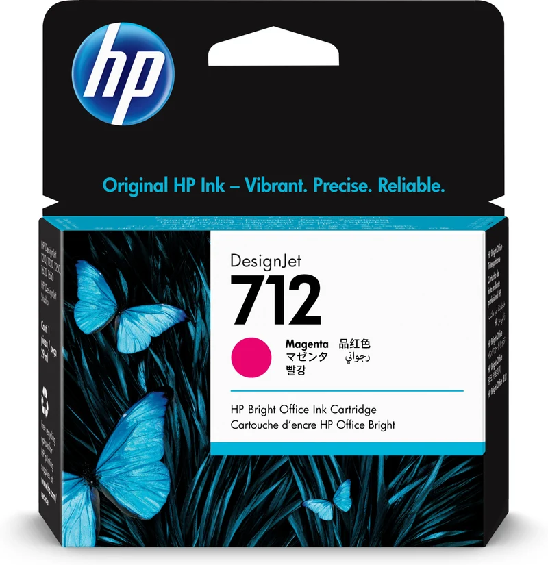 HP Cartuccia Inchiostro Originale DesignJet 712 Magenta 29ml per T210 T230 T250 T630 T650
