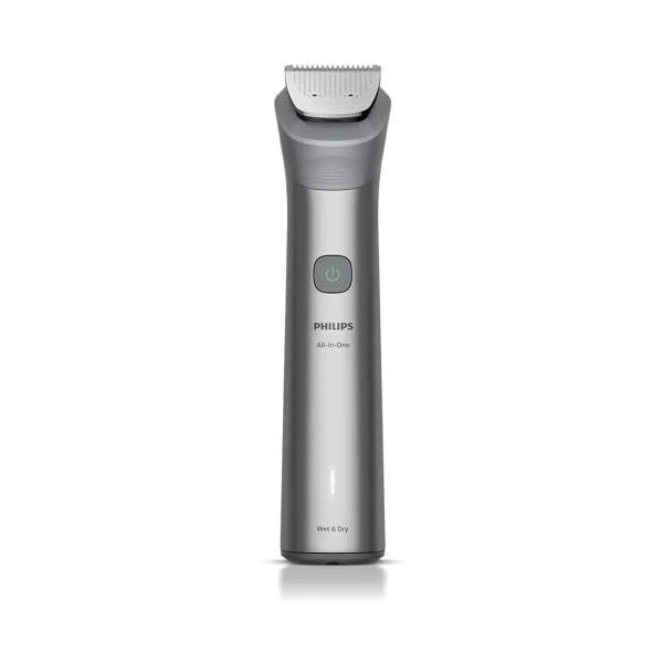 Philips Rifinitore All-in-One Multigroom MG5921/15 Serie 5000 10-in-1 Barba Capelli Corpo, Lame Autoaffilanti, 120 min, Impermeabile, Grigio