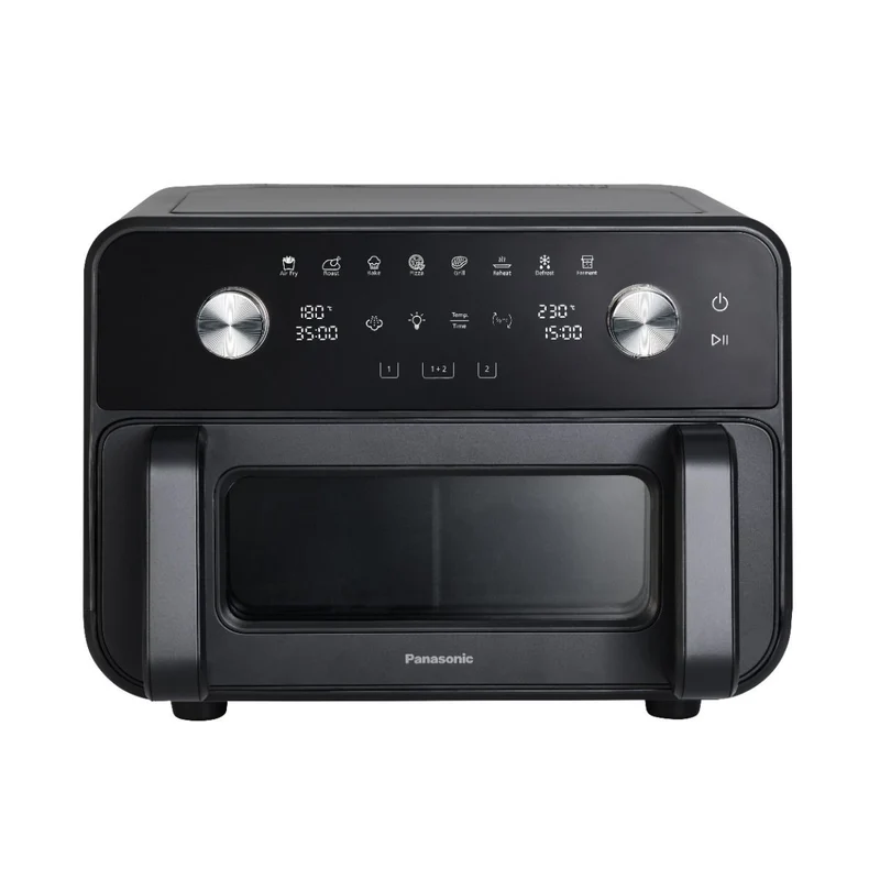 Panasonic Friggitrice ad Aria NF-BC1000KXE 9,6L Flex, Doppia Zona, Vapore Delicato, 2450W, 8 Programmi, Finestra di Controllo, Nero