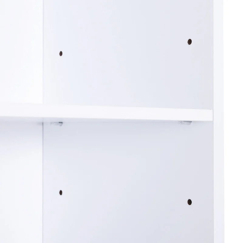 Easycomfort Mobiletto del Bagno a Torre 3 Ripiani Regolabili su 3 Livelli e 1 Ampio Armadietto Inferiore Manopole sull'Anta MDF Bianco 40x23x160cm