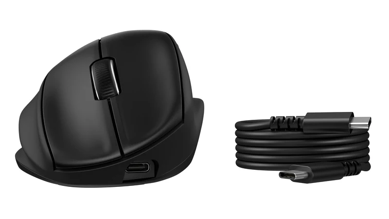 HP Mouse Ergonomico Tilt 725M Wireless Bluetooth 2.4 GHz 7 Pulsanti Nero