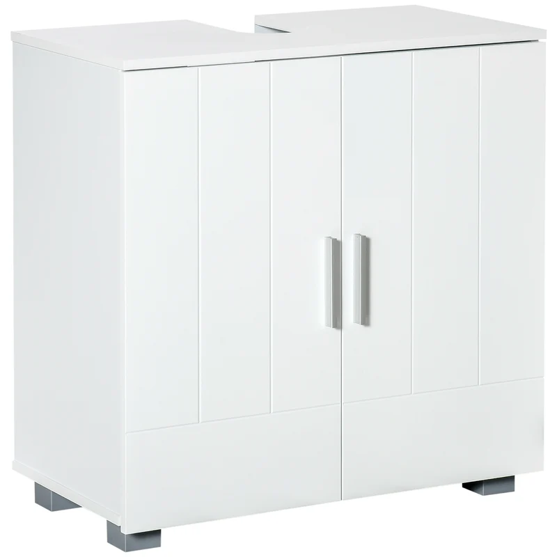 Easycomfort Mobile Sotto Lavabo Bagno a U con 2 Ante e Ripiano Interno Regolabile, 60x30x60cm