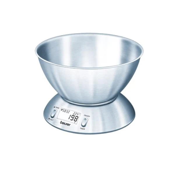 Beurer Bilancia da Cucina Elettronica Acciaio Inox 5 kg Precisione 1 g Funzione Tara