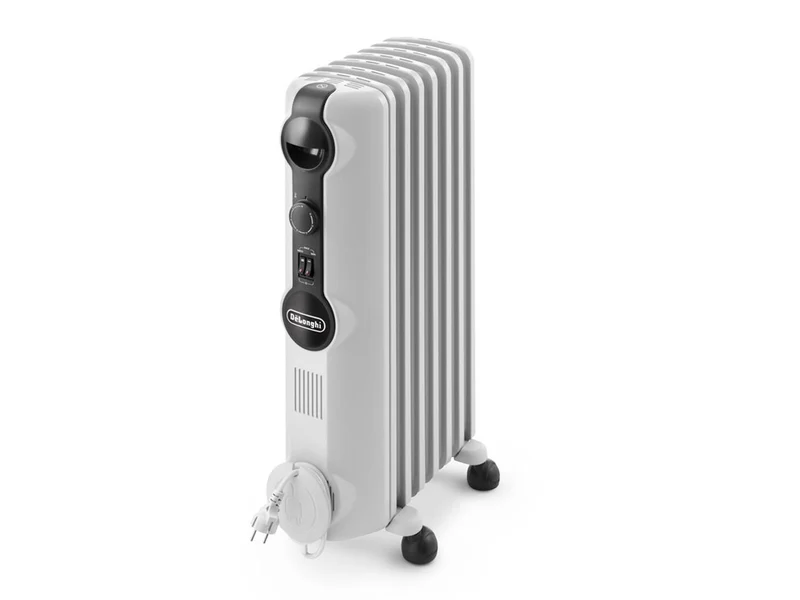 De'Longhi TRRS 0715 Riscaldatore Elettrico a Olio 1500W 7 Elementi Bianco per Interni