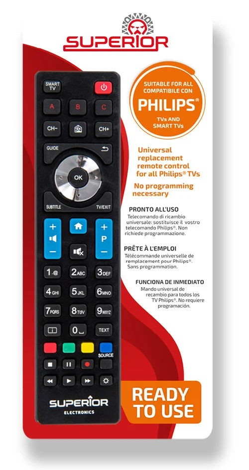 Telecomando Universale Superior Electronics SUPTRB010 per Philips Smart TV IR Wireless