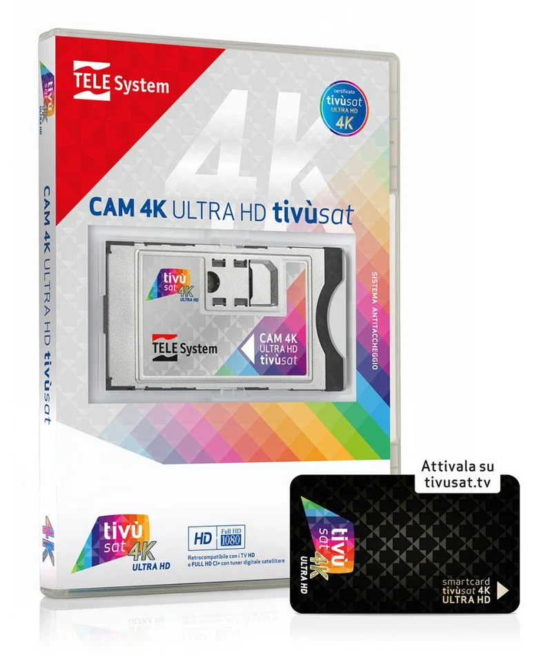 TELE System CAM tivùsat 4K Ultra HD - Modulo di accesso condizionato certificato