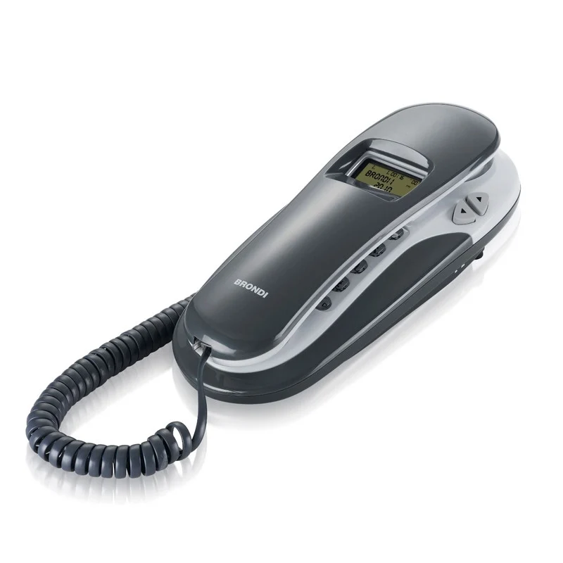 Brondi Kenoby CID Telefono Fisso Analogico con ID Chiamante Grigio e Bianco