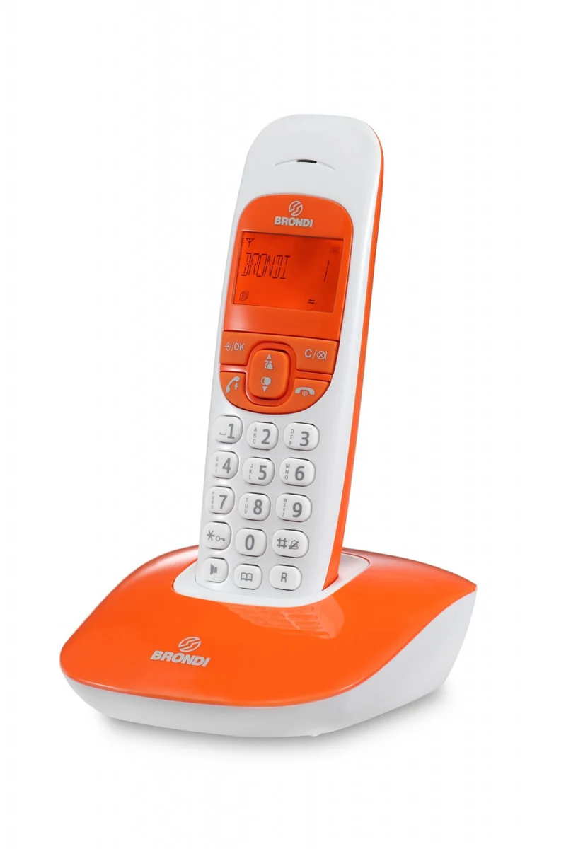 Brondi Nice Telefono DECT Arancione Bianco Vivavoce Identificatore di chiamata
