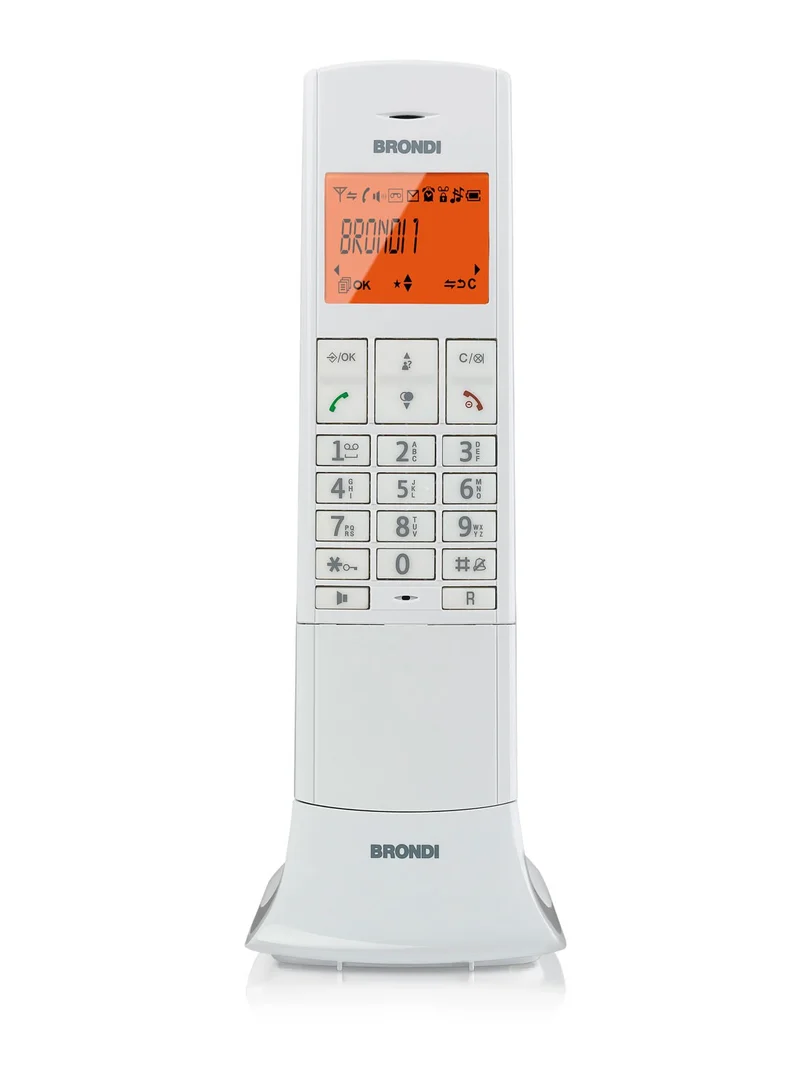Brondi Lemure Telefono DECT Cordless Bianco con Identificatore di Chiamata e Vivavoce