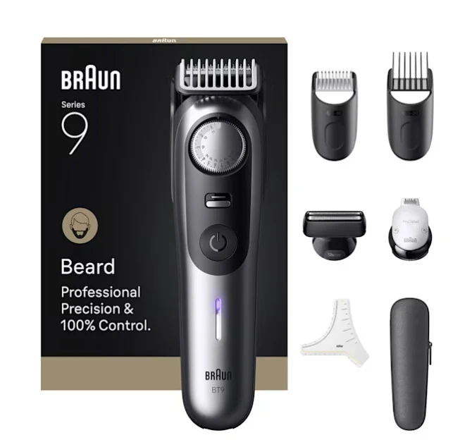 Braun BeardTrimmer 9 BT9520 Regolabarba Batteria 52 Lunghezze Impermeabile