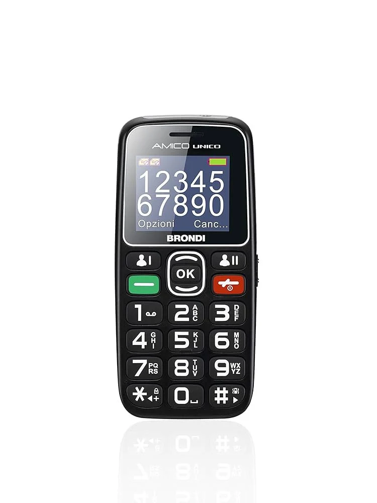 Brondi Amico Unico+ Telefono Cellulare per Anziani Dual SIM Tasto SOS Display 2"