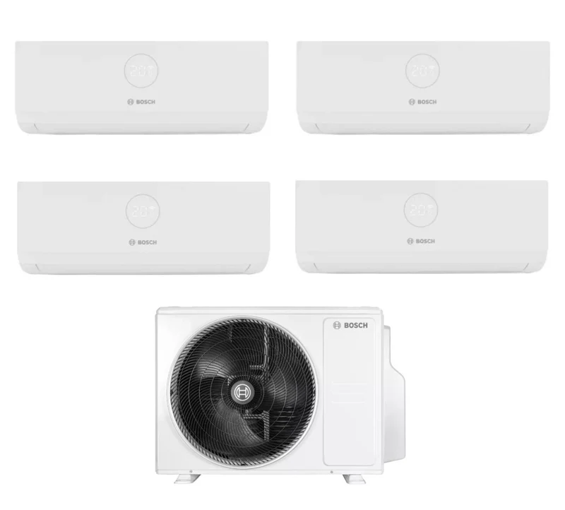 Climatizzatore Condizionatore Bosch Quadri Split Inverter serie CLIMATE 3000i 9+12+12+12 con CL5000M 105/4 E R-32 Wi-Fi Optional 9000+12000+12000+12000