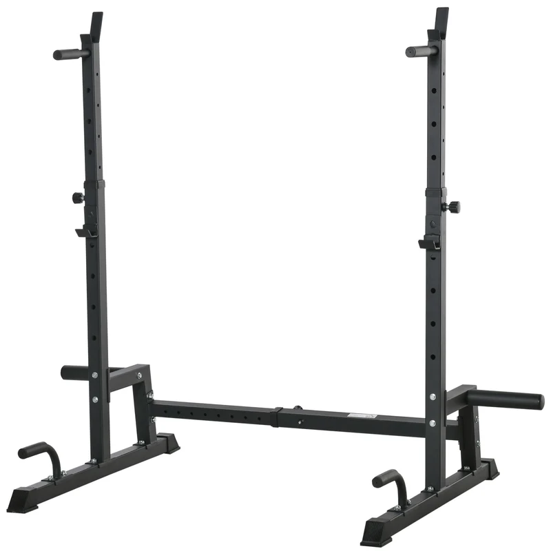 Easycomfort Supporto per Bilanciere Multifunzione in Acciaio, Altezza e Larghezza Regolabile, 123-170x103x111-161cm