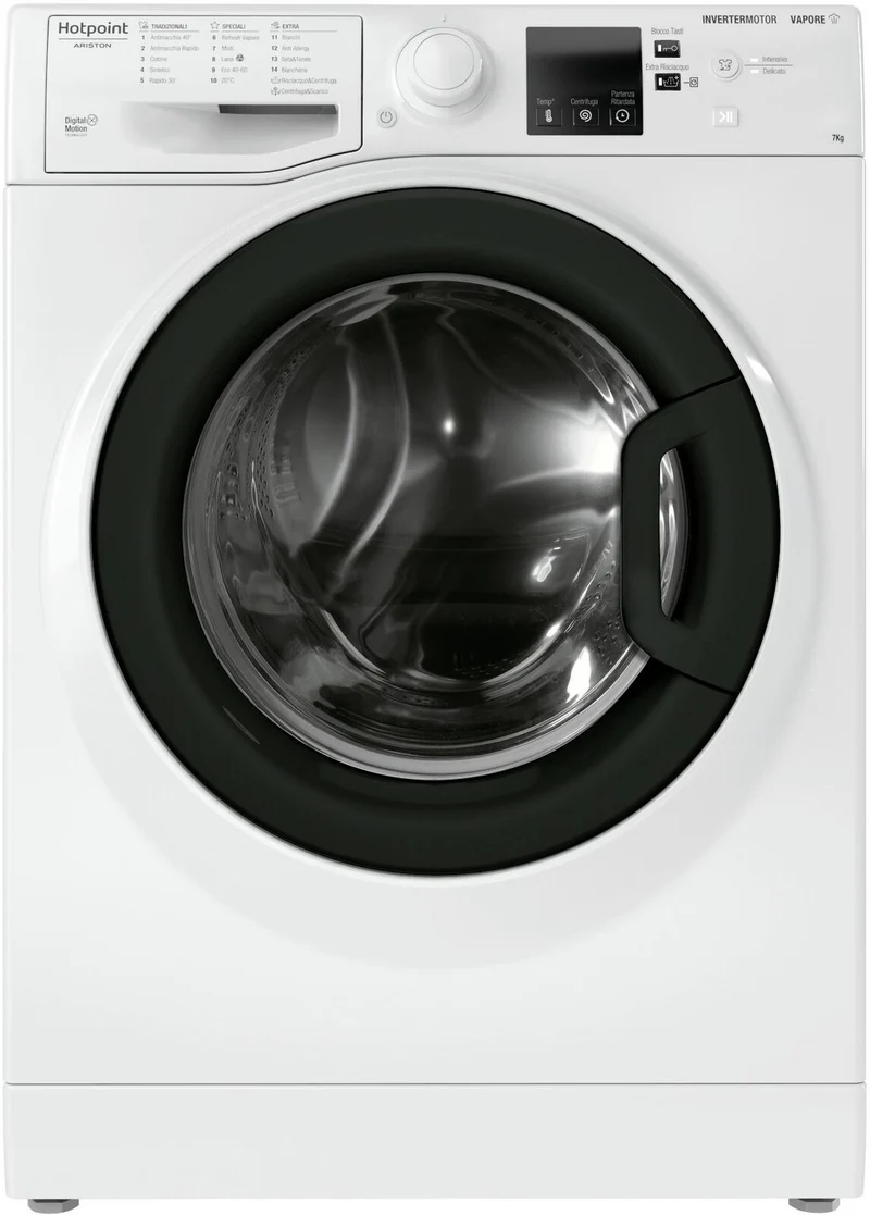 Lavatrice A Carica Fontale Hotpoint RSSF R327 IT Slim 7 Kg Classe D (A85xL59,5xP43,5) 1200 Giri Inverter Funzione Vapore Opzione rapido