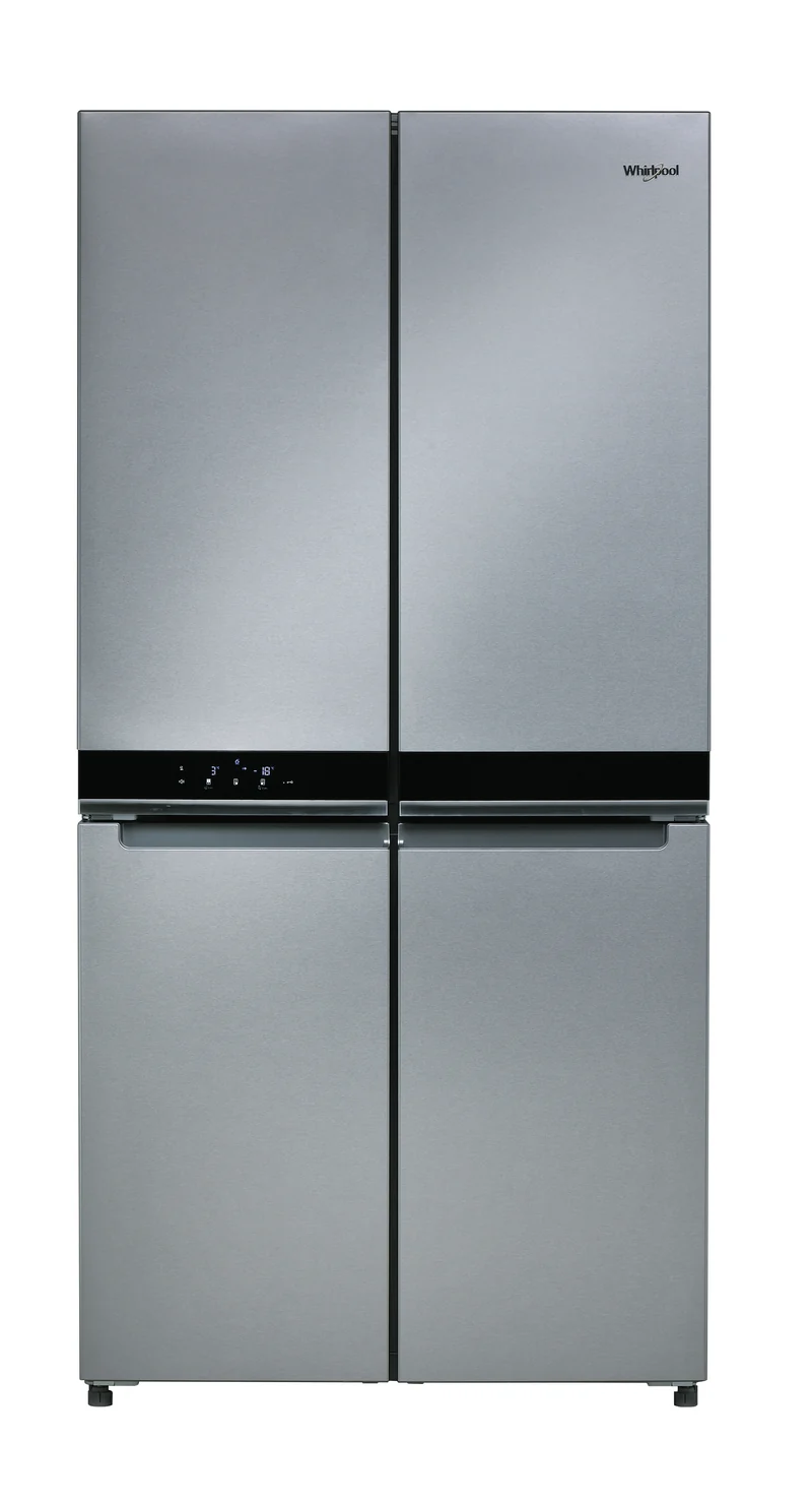 Frigorifero Americano Whirlpool WQ9 B1L 4 Porte Total No Frost Classe F (A187,4xL90,9xP69,8) 594 Litri Illuminazione a led Inox