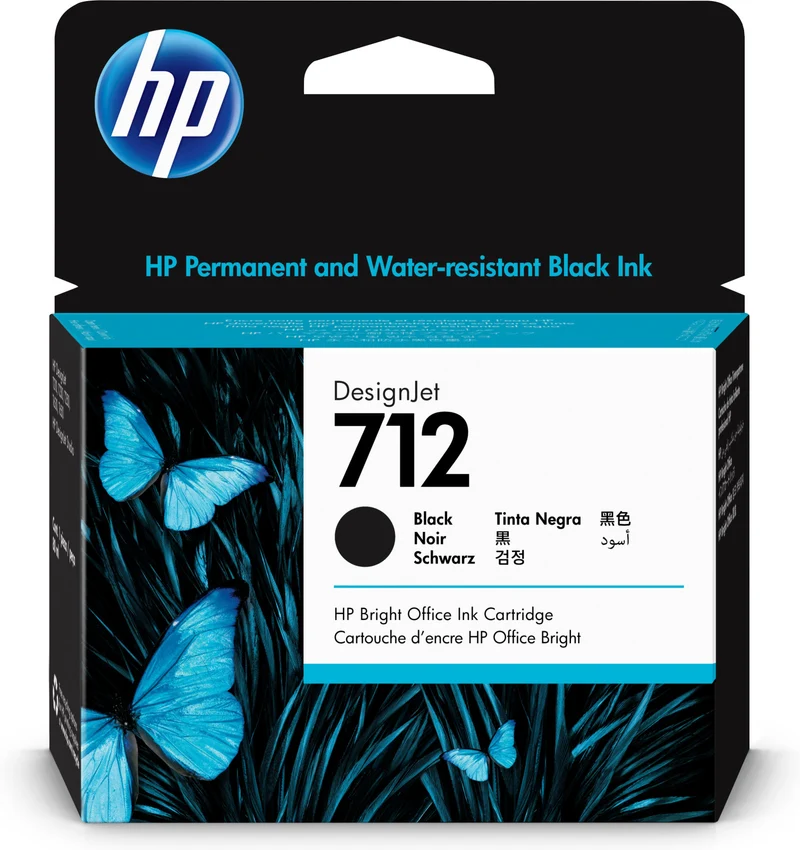 HP Cartuccia Inchiostro Originale DesignJet 712 Nero XL 80ml per T210 T230 T250 T630 T650